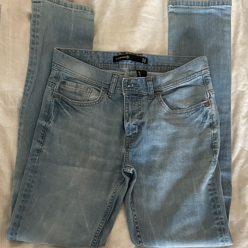 Cotton On Light Wash Skinny Straight Jeans Mens size 30 pre owned